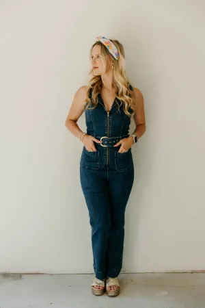 Show Me Your Mumu Jacksonville Cropped Jumpsuit - Lunar Blue