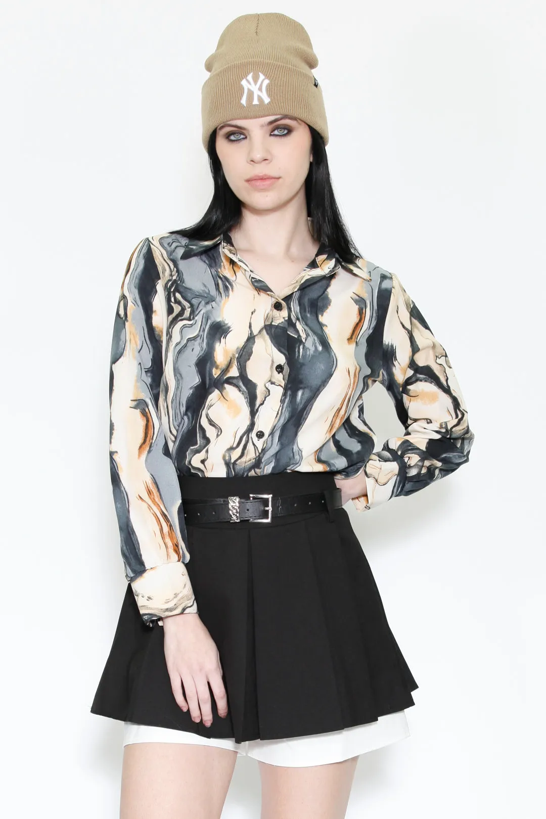 Silk Water Color Print Shirt