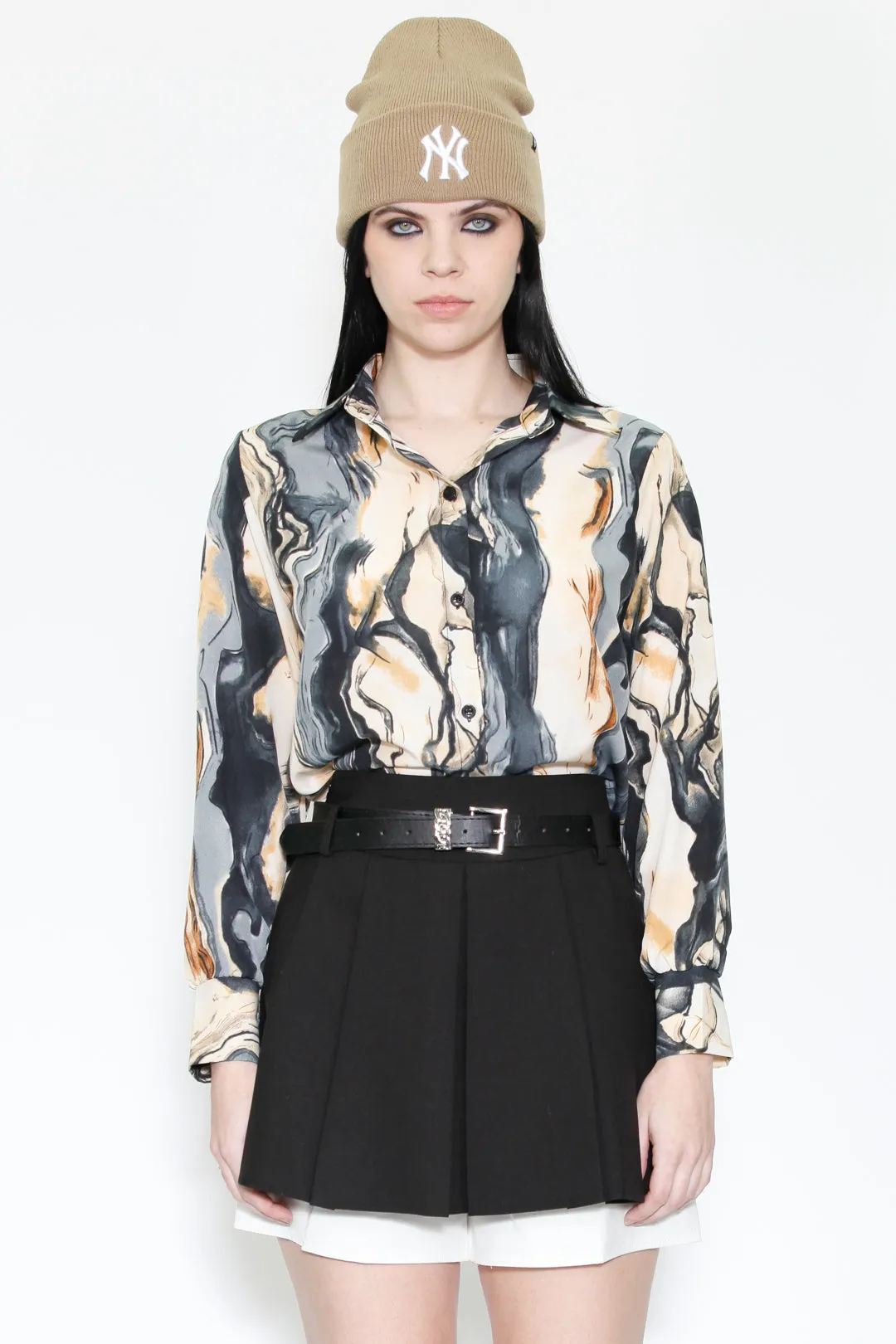 Silk Water Color Print Shirt