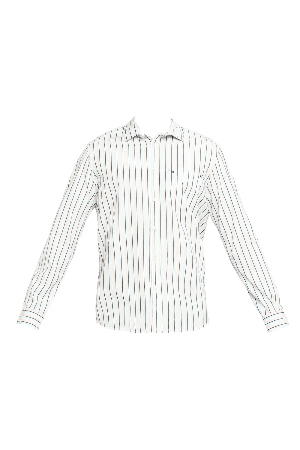 Slim Fit Cotton Polyester Stripe Shirt