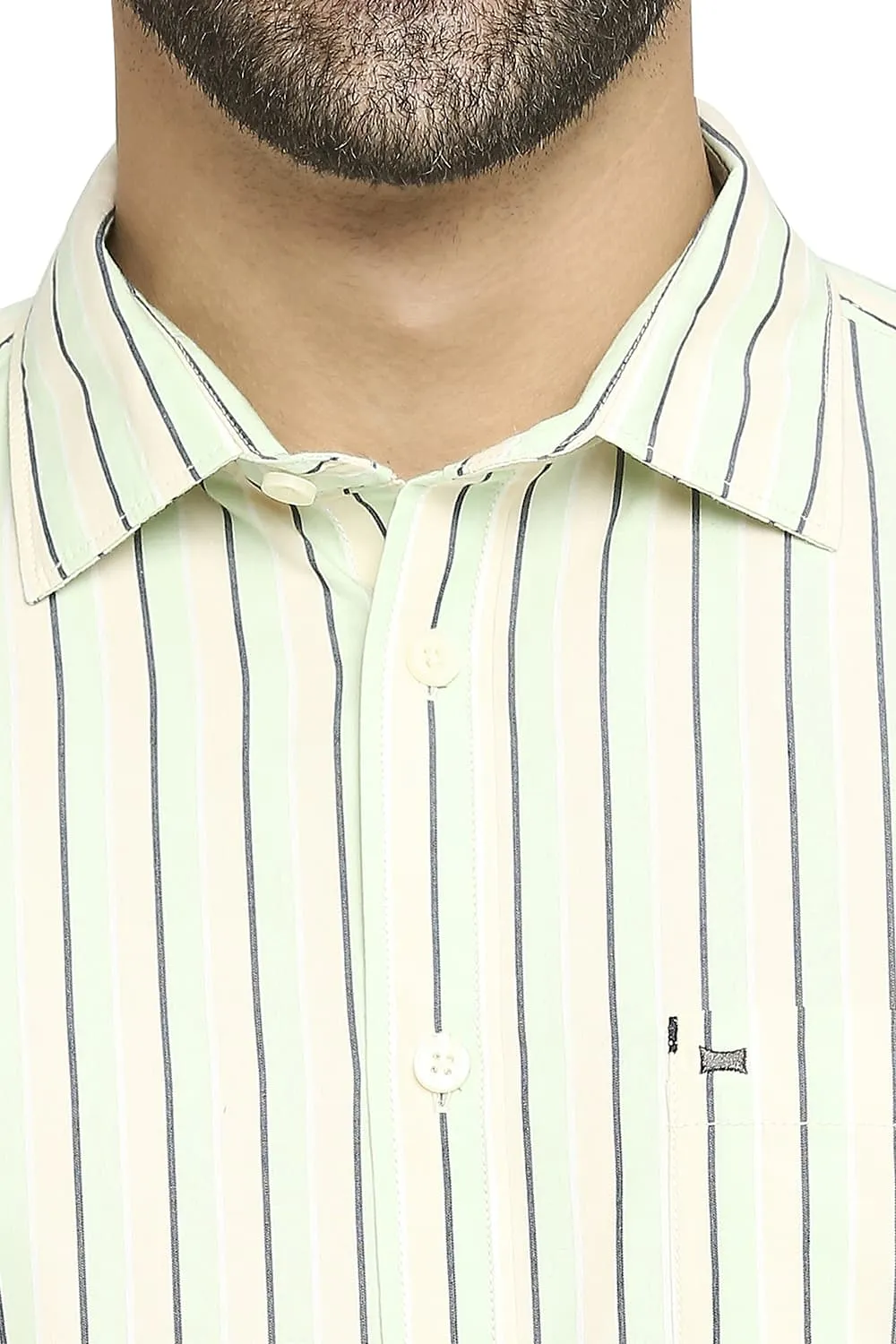 Slim Fit Cotton Polyester Stripe Shirt