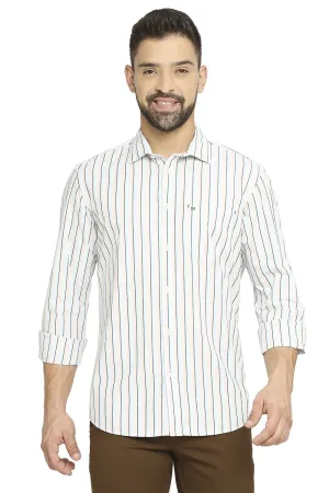 Slim Fit Cotton Polyester Stripe Shirt