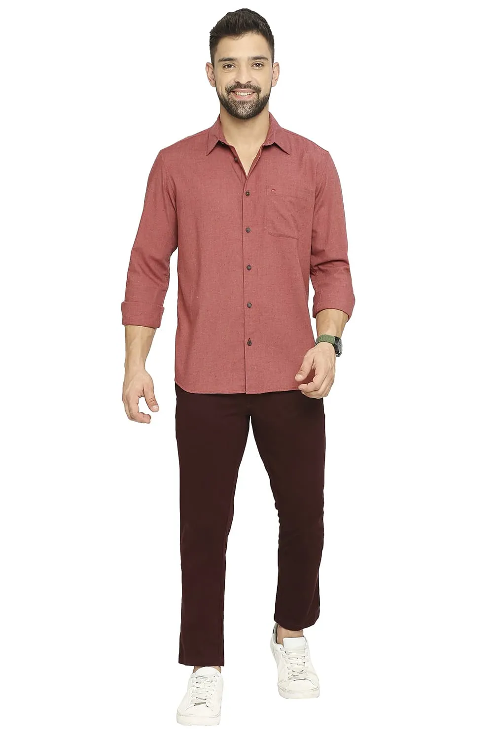 Slim Fit Polyester Cotton Lyocell Twill Shirt