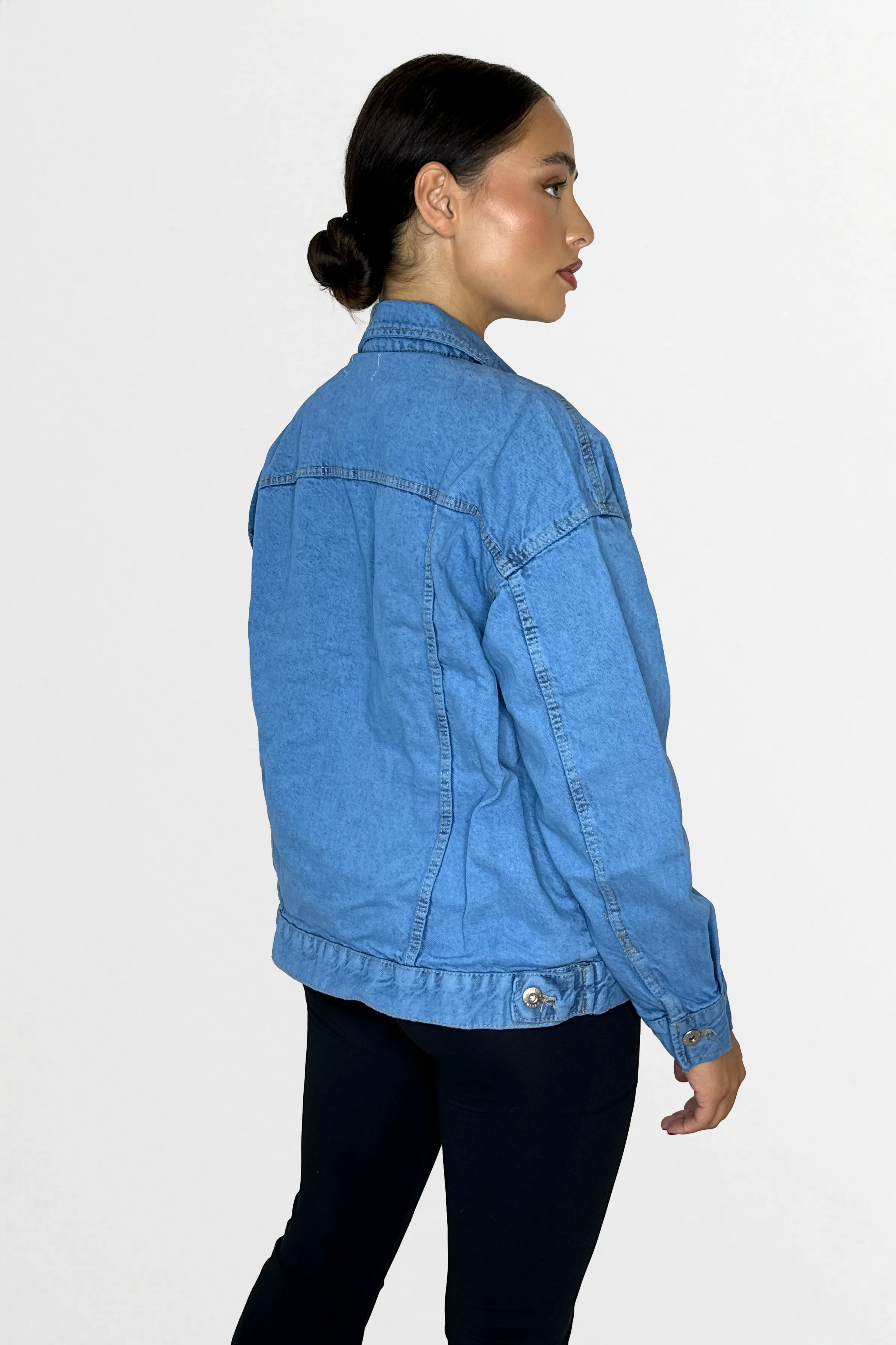 Thick Denim Relaxed Fit Button Jacket