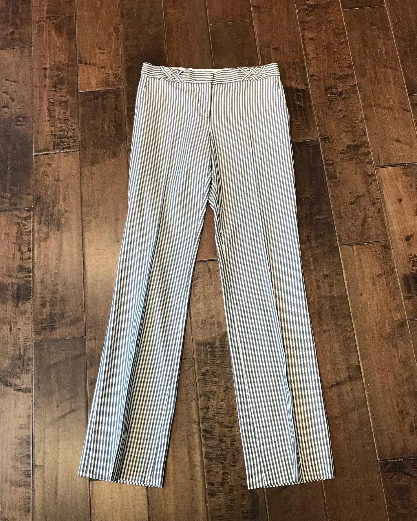 TORY BURCH Pinstripe Cotton Trousers