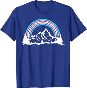 Trans Pride Hiking Camping T Shirt, Hiking Transgender LGBT T-Shirt, Gay Camping Shirt