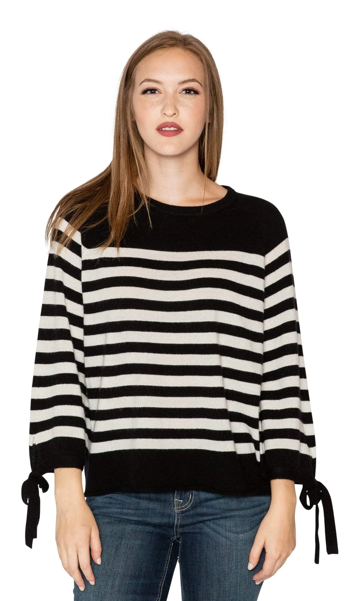 Velvet by Graham & Spencer Cacey Stripe Cashmere Sweater