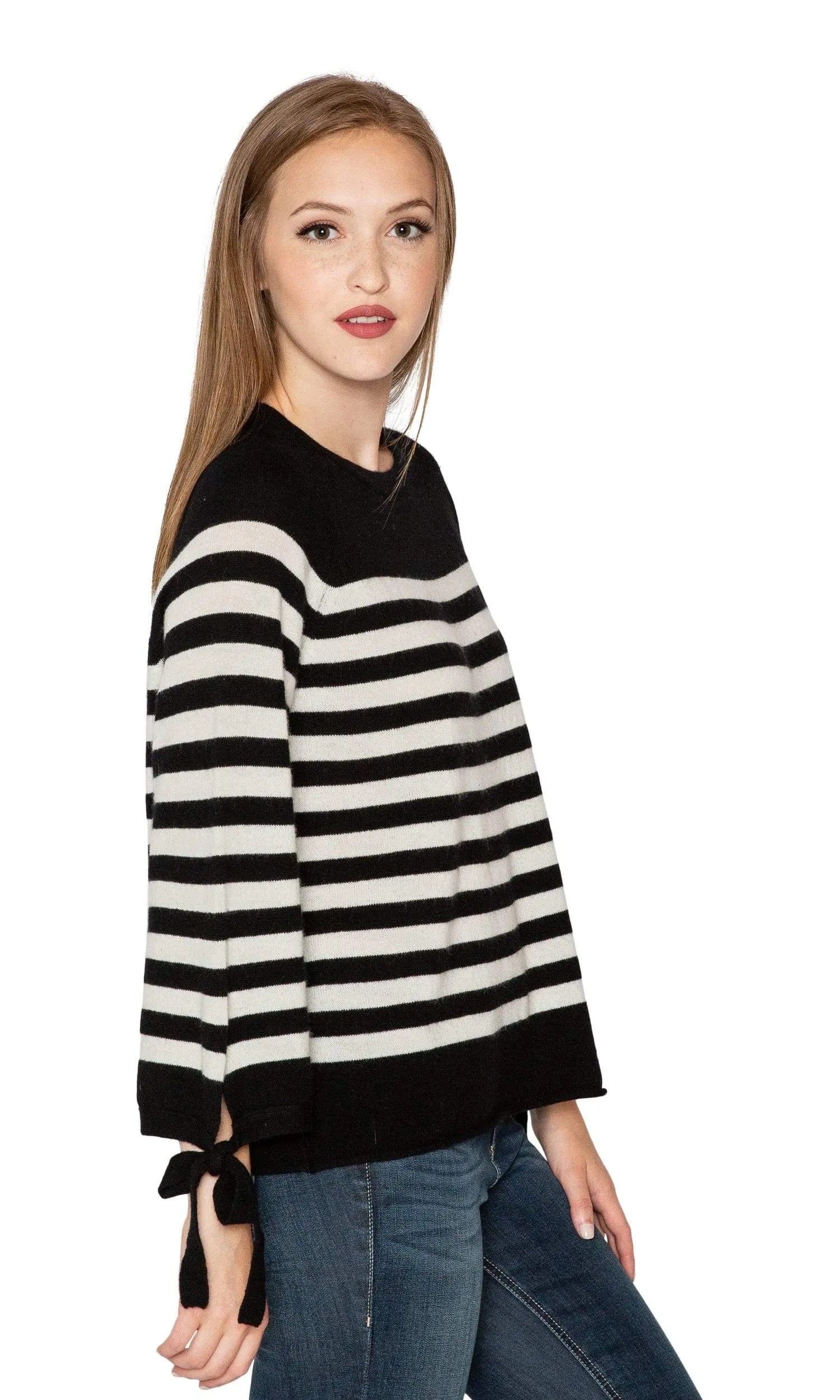 Velvet by Graham & Spencer Cacey Stripe Cashmere Sweater