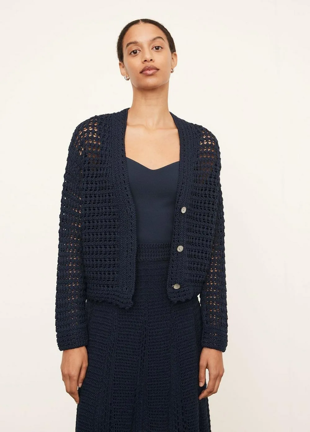 Vince - Crochet Cardigan in Navy