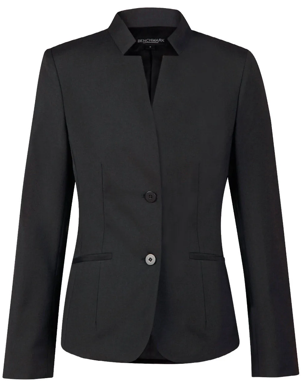 Winning Spirit Ladies’ Wool Blend Stretch Reverse Lapel Jacket (M9202)